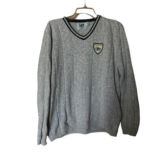 Green Bay Packers Vintage USA‎ Lee Sport V-Neck Varsity Sweater Medium Oatmeal